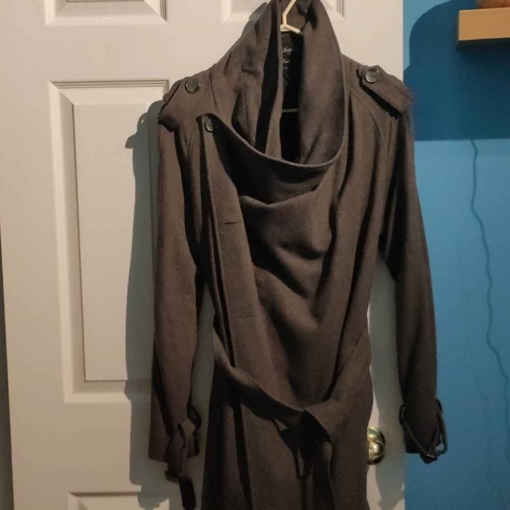 All Saints Nahara grey wool coat